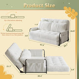 WLIVE Futon Sofa Bed, Floor Chair with Adjustable Backrest, Bean Bag Bed for Adults, with Armrest, Pillow, Low Profile for Living Room, Reading, Bedroom, Loveseat, Grey WLIVE