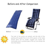 Gfgift Patio Chaise Lounger Cushion, Lounge Chair Recliners Chair Cushions, Rocking Chair Sofa Cushion with 6 Ties,Thick Padded Swing Bench Cushion，61x18.89x3.14in (Navy Blue)