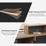 Nuipesn 94" Modern L-Shaped Reception Desk with Counter, Drawer, Keyboard Tray & Storage Shelves, Right Layout, Dark Walnut Nuipesn