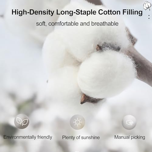 Double Quilt Summer Duvet for Single/Double Bed Natural Cotton Quilt Lightweight Summer Quilted Duvet Soft and Breathable for All Seasons C 200x230cm Generic