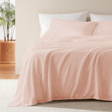 SLEEP ZONE Nanotex Super Soft Cooling King Bed Sheets Set for Kids 3 Piece - Easy Care Fitted Flat Sheet & Pillowcase Sets - Wrinkle Free,Fade Resistant,Deep Pocket 16",Rose Pink,King SLEEP ZONE