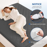 Heated Mattress Pad Twin Size Quilted Heating Electric Bed Warmer Luxury Comfort Heat Mattress Pad Cover Single Controller（10 Heat Setting | 1-12 Hours Auto Shut Off | with 8-21 Inch Deep Pocket）Gray VALUXE