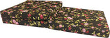 D&D Futon Furniture Trifold Foam Beds, Floor Tri-Fold Bed, Foldable Shikibuton Mattress Cushion Topper Mat for Space Saving Sleepover 3x27x75 in, Red Rose Black D&D Futon Furniture