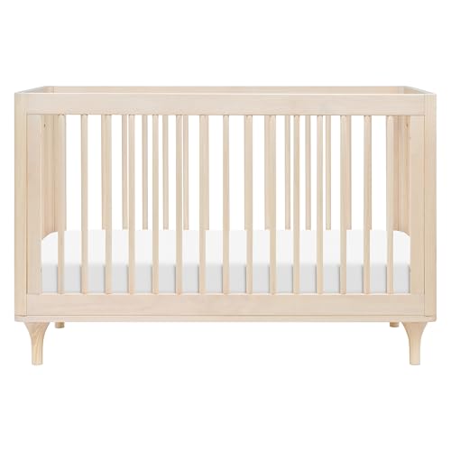 Babyletto Lolly 3-in-1 Convertible Crib with Toddler Bed Conversion Kit in Washed Natural, Greenguard Gold Certified