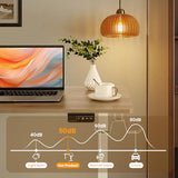 farexon 63x55 Inch L Shaped Standing Desk, Electric Adjustable Height Stand Up Desk, Corner sit Stand Desk with 39x18 in Mouse Pad, Hook, Home Office Writing Gaming Computer Workstation, Oak Grey farexon
