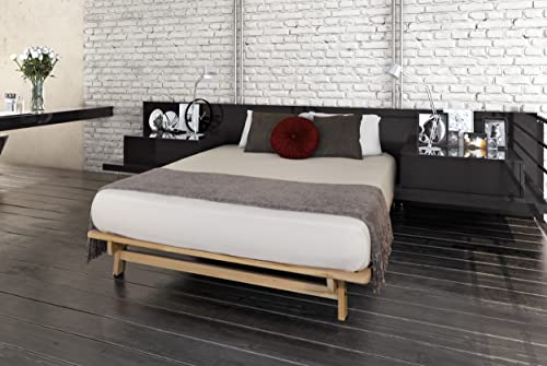 KD Frames Ekko Platform Bed - Twin Bed Frame - Unfinished Wood Bed Frame - Natural, Minimalist Bed - Floating Bed Design - Easy Assembly, No Box Spring Needed - Solid Wood Twin Platform Bed KD Frames