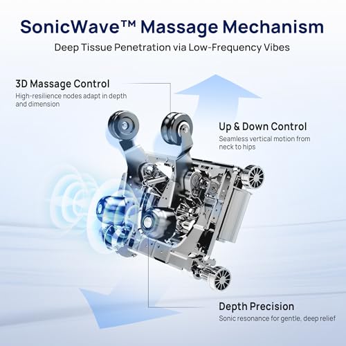Lifevibe VAT Massage Chair Full Body VibroAcoustic Sonic Wave, SL-Track Zero Gravity Recliner with 25 Auto Modes, Smart Body Scan, Extendable Footrest, Reading Lamp, White Lifevibe