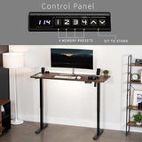 VIVO Electric Height Adjustable 60 x 24 inch Memory Stand Up Desk, Rustic Vintage Brown Solid One-Piece Table Top, Black Frame, Standing Workstation with Preset Controller, 1B Series, DESK-KIT-1B6N VIVO