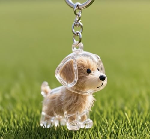 Dog Hair Collector Keychain Charm Memorial Storage Box, Transparent Bottle for Pet Hairs Keychain, Pets Fur Keepsake Keyring for Collecting Hair, Portable Pet Memory Capsule(2)