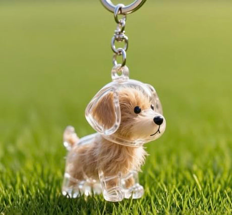 Dog Hair Collector Keychain Charm Memorial Storage Box, Transparent Bottle for Pet Hairs Keychain, Pets Fur Keepsake Keyring for Collecting Hair, Portable Pet Memory Capsule(2) EPMANN