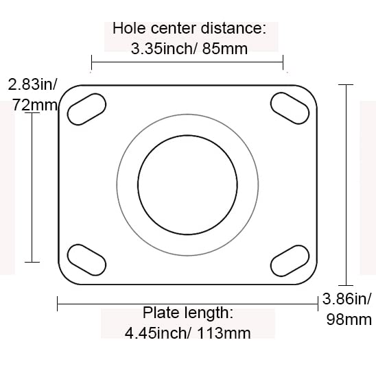 KUNMIN Set of 4 Heavy Duty Casters, 6 inch Polyurethane Ball Bearing Heavy Duty Castor, 2 Fixed Wheels & 2 Lockable Wheels, 6 inch Casters Wheel KUANMIN