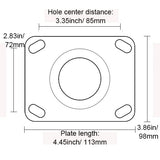 KUNMIN Set of 4 Heavy Duty Casters, 6 inch Polyurethane Ball Bearing Heavy Duty Castor, 2 Fixed Wheels & 2 Lockable Wheels, 6 inch Casters Wheel KUANMIN
