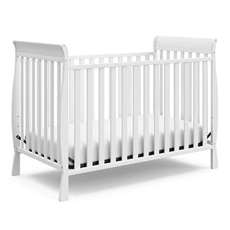 Storkcraft Maxwell Convertible Crib (White) – GREENGUARD Gold Certified, Converts to Toddler Bed and Daybed, Fits Standard Full-Size Crib Mattress, Classic Crib with Traditional Sleigh Design Storkcraft