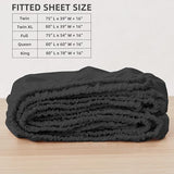 HBHLFZ Full Fitted Sheet Only, Soft Breathable Bottom Sheet - 54"x75" Deep Pockets Full Size Fitted Sheet - All Around Stretch Fit, Wrinkle Resistant, Colorfast - Easy Care, Black HBHLFZ