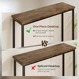 Tujurich Narrow Entryway Console Table & Sofa Side Table - Industrial Hallway Table for Small Spaces, Behind Couch Table, Multi-Functional Living Room Bedroom Office,Brown, 29.5" x 9.4" x 29.5" Tujurich