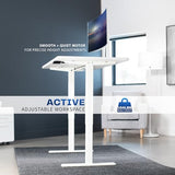 VIVO Electric 60 x 30 inch Stand Up Desk, Height Adjustable, White Top White Frame, Home and Office Furniture Sets, DESK-KIT-0W6W VIVO