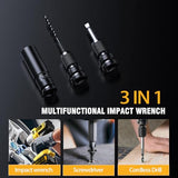 1/2 inch Cordless Impact Wrench,406Ft-lbs (550N.m) Brushless Power Impact Driver,2500RPM High Torque Impact Gun,2x 4.0 Battery, 5 Sockets,8 Drill,6 Screws for Home Car Tires Truck Mower color 5 WOIZAO