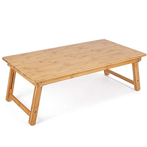 Large Size Floor Desk Nnewvante Floor Table Tray with Folding Legs Adjustable Low Coffee Table for Breakfast Serving Tray Gaming Writing 33.5x17.7in Nnewvante