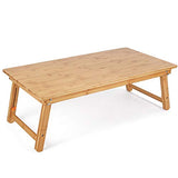 Large Size Floor Desk Nnewvante Floor Table Tray with Folding Legs Adjustable Low Coffee Table for Breakfast Serving Tray Gaming Writing 33.5x17.7in Nnewvante