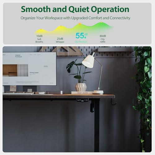 Agilestic Electric Standing Desk, Large 63 x 24 Inches Height Adjustable Desk, Sit Stand up Desk for Work Office Home, Splice Board, Rustic Brown Agilestic