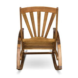 Christopher Knight Home Alva Outdoor Acacia Wood Rocking Chair with Footrest, Teak Finish Christopher Knight Home