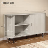 ONBRILL 55" Sideboard Buffet Cabinet with Storage, Storage Cabinet with Sliding Door & Adjustable Shelf, Modern Accent Coffee Bar Console Table for Kitchen, Entryway, Natural White ONBRILL