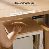 EUREKA ERGONOMIC Standing Desk, 63" Executive Height Adjustable Computer Desk with Single Motor, Touch Screen Control, Modern Trapezoidal Legs, PVC Oak Finish EUREKA ERGONOMIC