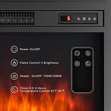 ARLIME 18 Inch Electric Fireplace Inserts, 1500W Freestanding & Recessed Fireplace w/Adjustable LED Flame, Remote Control, Timer, Built-in Thermostat, Overheating Protection ARLIME
