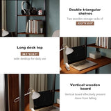 Merax Twin Metal Loft Bed with 2 Shelves and one Desk,Loft Bed Frame with 2 Built-in Laddersl,Noise Free,No Box Spring Neede,Black Merax