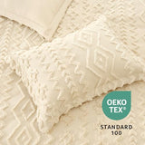 Amélie Home Boho Comforter Set, 2 Piece Bedding Set with 1 Pillow Case, Soft Microfiber Comforter with Hollow Fiber Fill, Lightweight All-Season Comforter for Farmhouse & Modern Bedroom, Twin, Beige Amélie Home