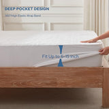 BEDLORE Waterproof Mattress Protector, Full Size Mattress Pad with Deep Pocket 6"-15" Depth, Soft Breathable Double Bed Mattress Cover for Bedroom, College Dorm, Hotel (White) BEDLORE