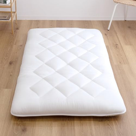 TEIJIN Japanese Futon Mattress, 100% Polyester, Foldable & Portable Floor Lounger Bed, Roll Up Sleeping Pad, Shikibuton (Twin XL, Extremely Thick) TEIJIN