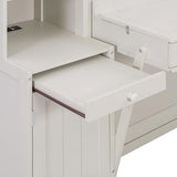 Merax Queen Size Murphy Bed with Desk and LED Lights, Power Outlet, Foldable Murphy Cabinet Bed with Open Storage Shelves & Drawers, Wood Space-Saving Hidden Wall Bed for Guest Room Office, White Merax