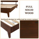 Bme Caden Mid Century 15'' Adjustable Bed Frame - Walnut, No Box Spring Needed, Easy Assembly, Queen Size Bme
