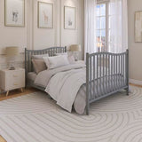 Dream On Me Chelsea 5-in-1 Convertible Full-Size Baby Crib in Steel Grey, GreenGuard Gold & BSA, Pinewood, 4 Mattress Heights, Converts to Toddler, Day & Full-Size Bed, Modern Classic Nursery