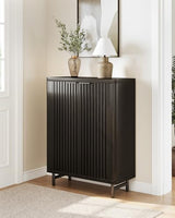 LITTLE TREE 6-Tier Shoe Cabinet with Doors for Up to 24 Pairs, Large Wooden Shoe Storage Cabinet with Adjustable Shelves, Black Freestanding Shoe Organizer Cabinet for Entryway, Hallway LITTLE TREE