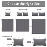 Easy-Going Full/Queen Size Reversible Quilt Set with 1 Quilt and 2 Pillow Shams, Soft Bed Quilt Cover, Lightweight Microfiber Bedspread, Water and Stain Resistant, Gray/Light Gray Easy-Going