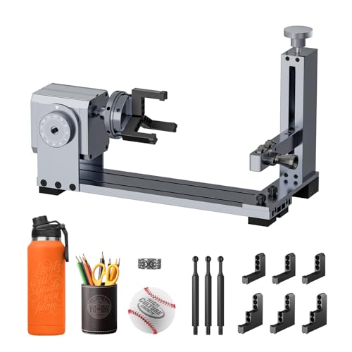 LONGER Rotary Extender (with Riser) is Ideal for Engraving Cylindrical, Wine Glass, and Irregular Objects. Compatible with Nano, Nano Pro, Ray5, B1, and Most Other Laser engravers. Longer