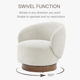 KISLOT Swivel Accent Chair Round Barrel Armchair Upholstered Performance Fabric for Living Room Bedroom Reading Waitingroom,2 PCS,Cream KISLOT