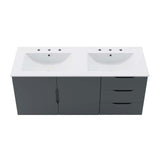 Modway Vitality 48" Double Sink Bathroom Vanity, Gray White Modway