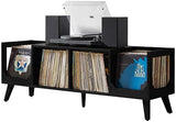 Crosley Furniture Asheville Mid-Century Modern Media Console Record Player Stand, Storage for Vinyl Records, Black Crosley Furniture
