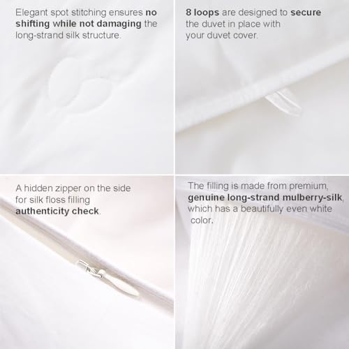THE COTTON & SILK®️ 100% Mulberry Silk Filled Comforter for Spring/Fall/Mild Summer - Luxury, Ultra Soft, Breathable, Naturally Body-Hugging Silk Duvet Insert/Bedding Blanket - Twin Size THE COTTON & SILK