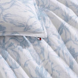 Tommy Hilfiger - Comforter Set, Luxuriously Soft Cotton Slub Bedding with Matching Shams, Abstract Inspired Design (Ethereal Floral Blue, Full/Queen) Tommy Hilfiger