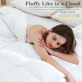 ELNIDO QUEEN® Feather Comforter King Size, Filled with Feather and Downfiber, Luxurious Fluffy Hotel Style White Bedding Comforter, 100% Cotton Duvet Insert Medium Warmth for All Season, 106x90 Inch ELNIDO QUEEN