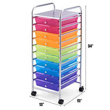Giantex 10 Drawer Rolling Storage Cart Scrapbook Paper Office School Organizer (Multicolor) Giantex
