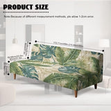 Xsehusvy Tropical Leaf Armless Futon Slipcover with Elastic Bands, Anti-Slip Sofa Bed Couch Covers Water Resistant Furniture Protector Home Living Room Decor Xsehusvy