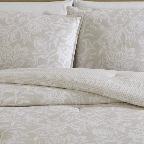 Nautica - Comforter Set, Soft Reversible Bedding with Matching Shams, Casual Home Decor (Tortola Beige, Full/Queen) Nautica