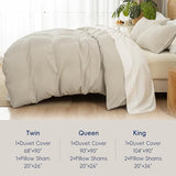 David's Home Waffle Weave Duvet Cover Set King Size,Soft Breathable 3pcs Comforter Cover Set with 2 Pillowcases,Textured Home Decor Bedding Set Cozy for All Seasons, Nature 104"×90",No Comforter David's Home