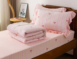 Meeting Story 3pcs Kids Comforter Set Twin Zipper Bedding Set for Girls,Bow Bedding Set Princess Comforter Set for Kid,All in one Zipper Bedding（Lightpink,Twin） Meeting Story