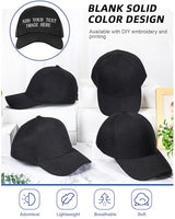 Handepo 24 Pcs Blank Baseball Cap Adjustable Back Strap Plain Blank Camouflage Hat Unisex Baseball Cap for Trucker Men Women(Black) Handepo